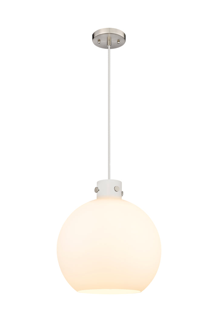 Innovations Lighting Newton Sphere 16" Pendant - Brushed Satin Nickel Pendants Innovations Lighting White ; Glass Type: Frosted  