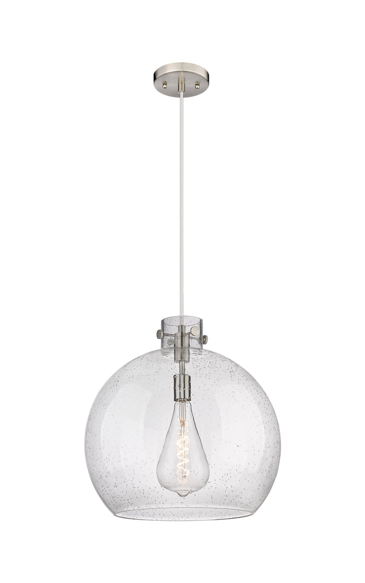 Innovations Lighting Newton Sphere 18" Pendant - Brushed Satin Nickel Pendants Innovations Lighting Seedy ; Glass Type: Transparent  