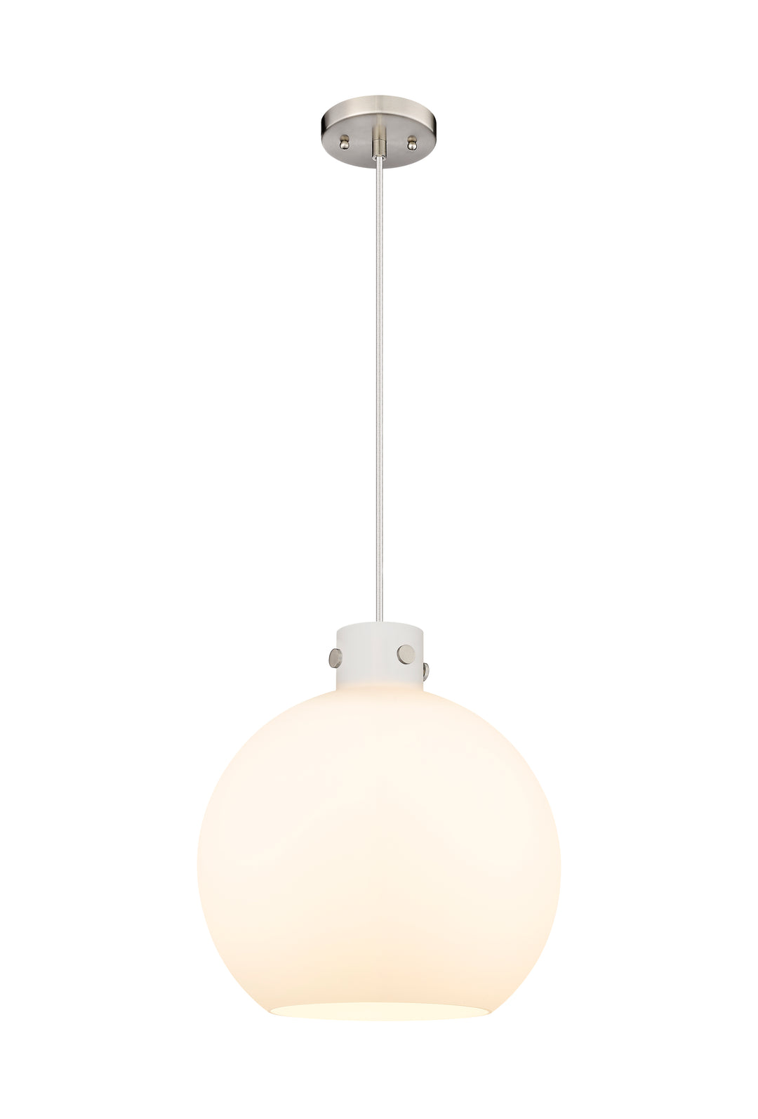 Innovations Lighting Newton Sphere 18" Pendant - Brushed Satin Nickel Pendants Innovations Lighting White ; Glass Type: Frosted  