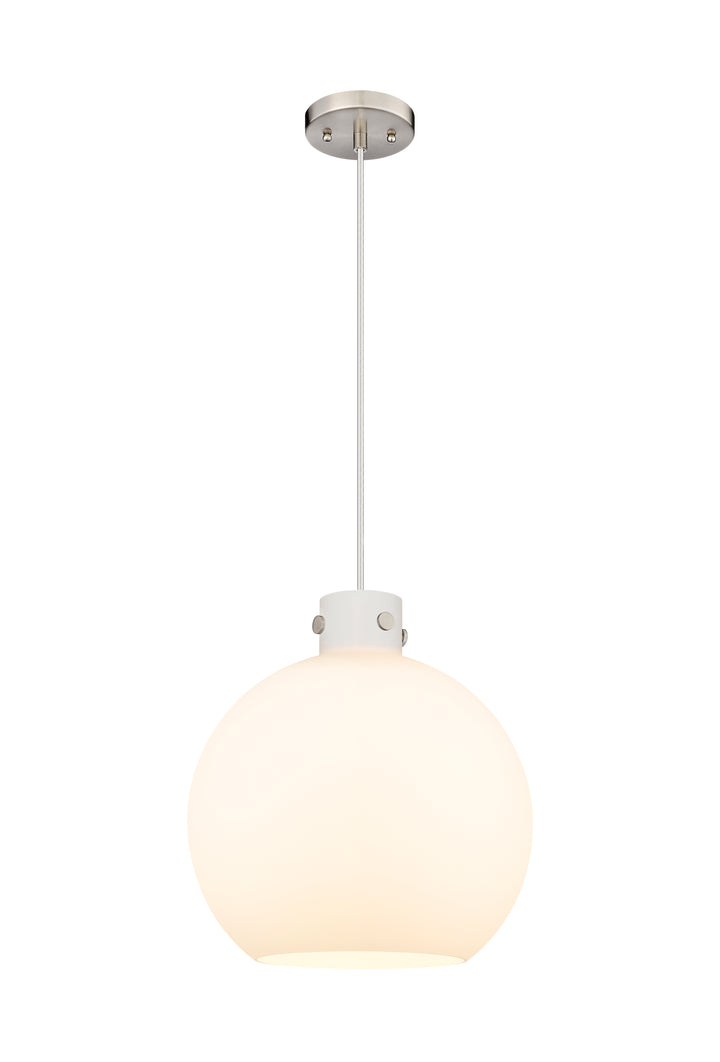 Innovations Lighting Newton Sphere 18" Pendant - Brushed Satin Nickel Pendants Innovations Lighting White ; Glass Type: Frosted  