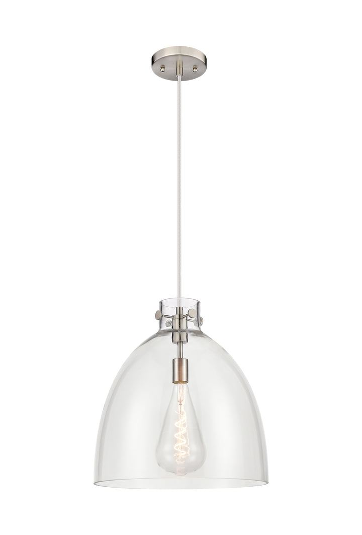 Innovations Lighting Newton Bell 16" Pendant - Satin Nickel Pendants Innovations Lighting   