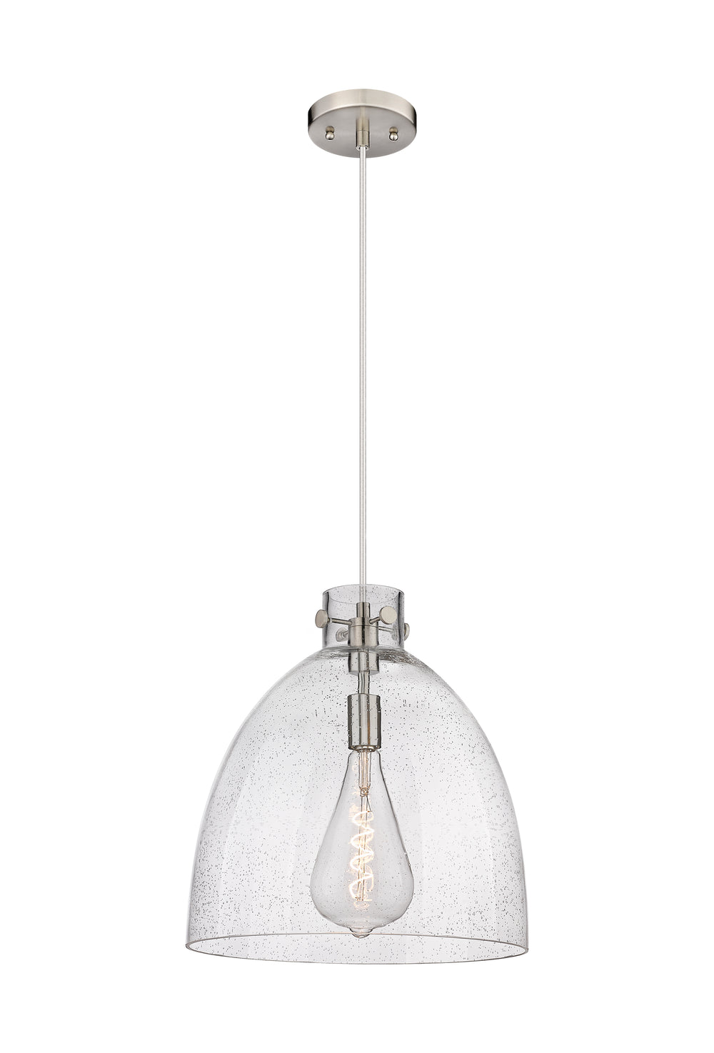 Innovations Lighting Newton Bell 16" Pendant - Satin Nickel Pendants Innovations Lighting   