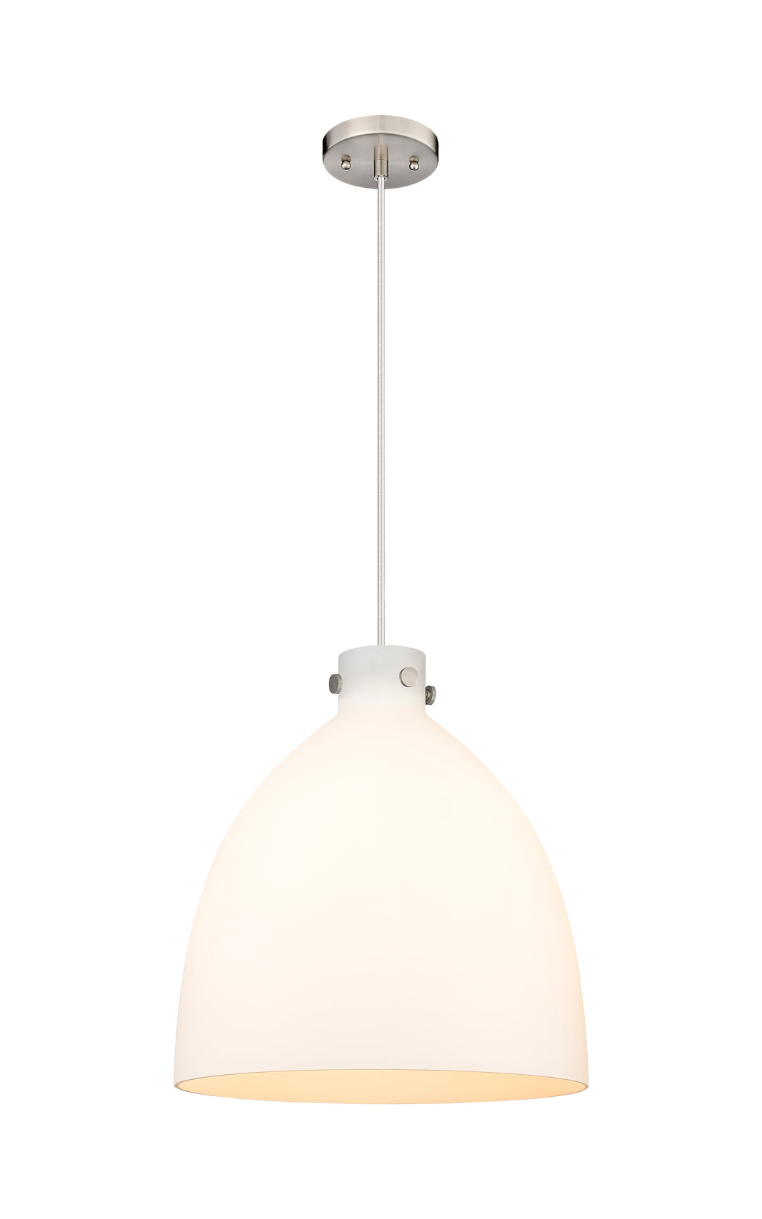 Innovations Lighting Newton Bell 18" Pendant - Satin Nickel Pendants Innovations Lighting   