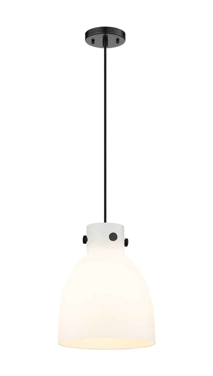 Innovations Lighting Newton Bell 10" Pendant - Matte Black Pendants Innovations Lighting White ; Glass Type: Frosted  