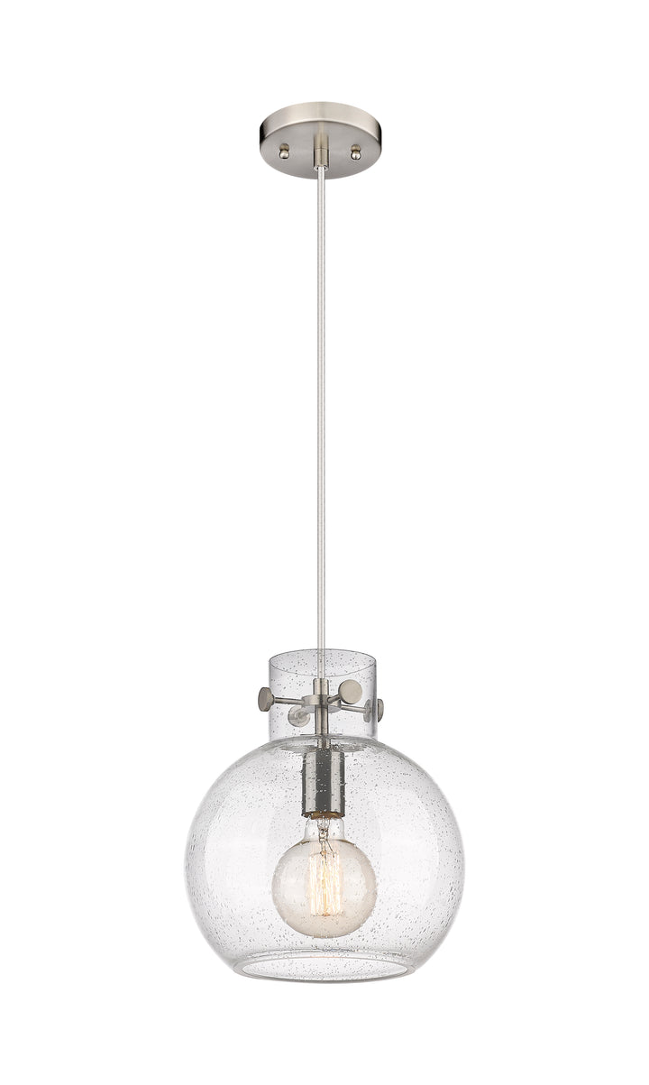 Innovations Lighting Newton Sphere 10" Mini Pendant - Brushed Satin Nickel Mini-Pendants Innovations Lighting Seedy ; Glass Type: Transparent  