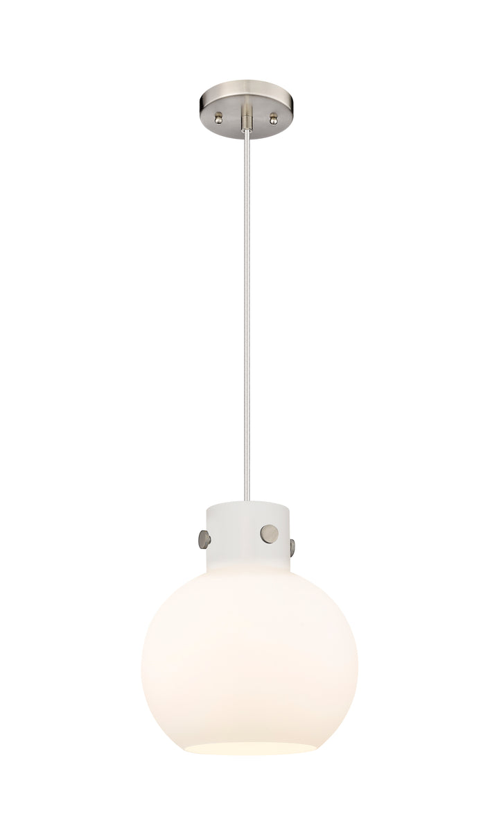 Innovations Lighting Newton Sphere 10" Mini Pendant - Brushed Satin Nickel Mini-Pendants Innovations Lighting White ; Glass Type: Frosted  