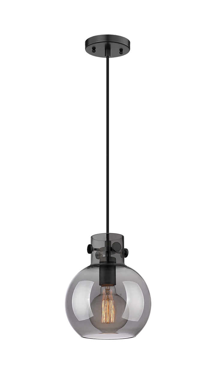 Innovations Lighting Newton Sphere 8" Mini Pendant - Matte Black Mini-Pendants Innovations Lighting Light Smoke ; Glass Type: Transparent  