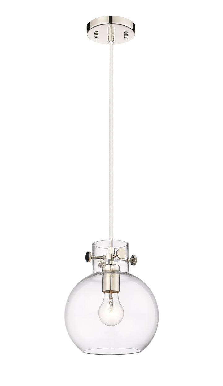 Innovations Lighting Newton Sphere 8" Mini Pendant - Polished Nickel Mini-Pendants Innovations Lighting Clear ; Glass Type: Transparent  