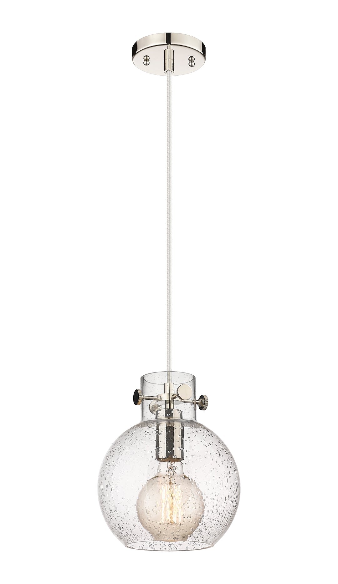 Innovations Lighting Newton Sphere 8" Mini Pendant - Polished Nickel Mini-Pendants Innovations Lighting Seedy ; Glass Type: Transparent  