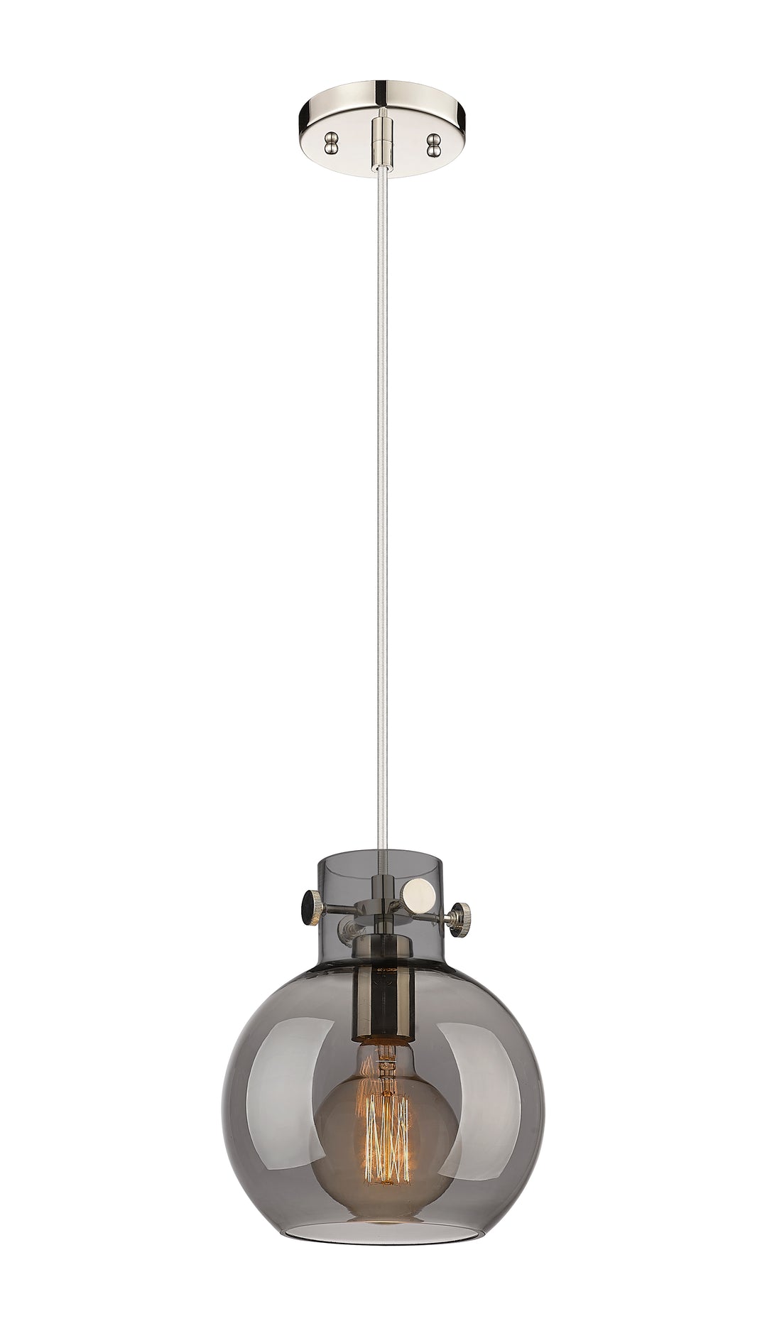 Innovations Lighting Newton Sphere 8" Mini Pendant - Polished Nickel Mini-Pendants Innovations Lighting Light Smoke ; Glass Type: Transparent  