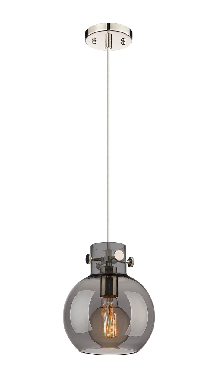 Innovations Lighting Newton Sphere 8" Mini Pendant - Polished Nickel Mini-Pendants Innovations Lighting Light Smoke ; Glass Type: Transparent  