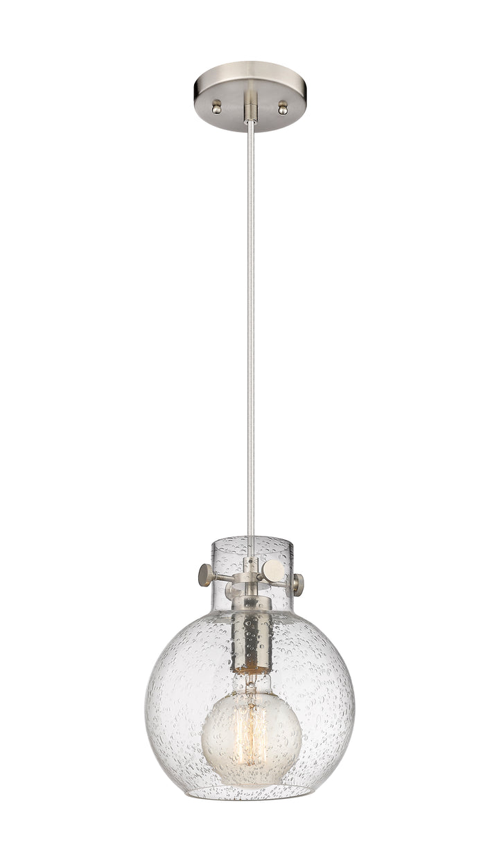 Innovations Lighting Newton Sphere 8" Mini Pendant - Brushed Satin Nickel Mini-Pendants Innovations Lighting Seedy ; Glass Type: Transparent  