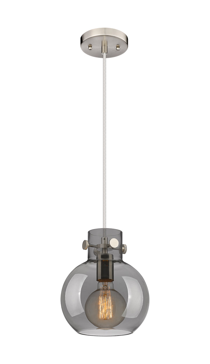 Innovations Lighting Newton Sphere 8" Mini Pendant - Brushed Satin Nickel Mini-Pendants Innovations Lighting Light Smoke ; Glass Type: Transparent  