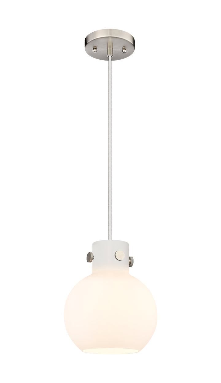 Innovations Lighting Newton Sphere 8" Mini Pendant - Brushed Satin Nickel Mini-Pendants Innovations Lighting White ; Glass Type: Frosted  