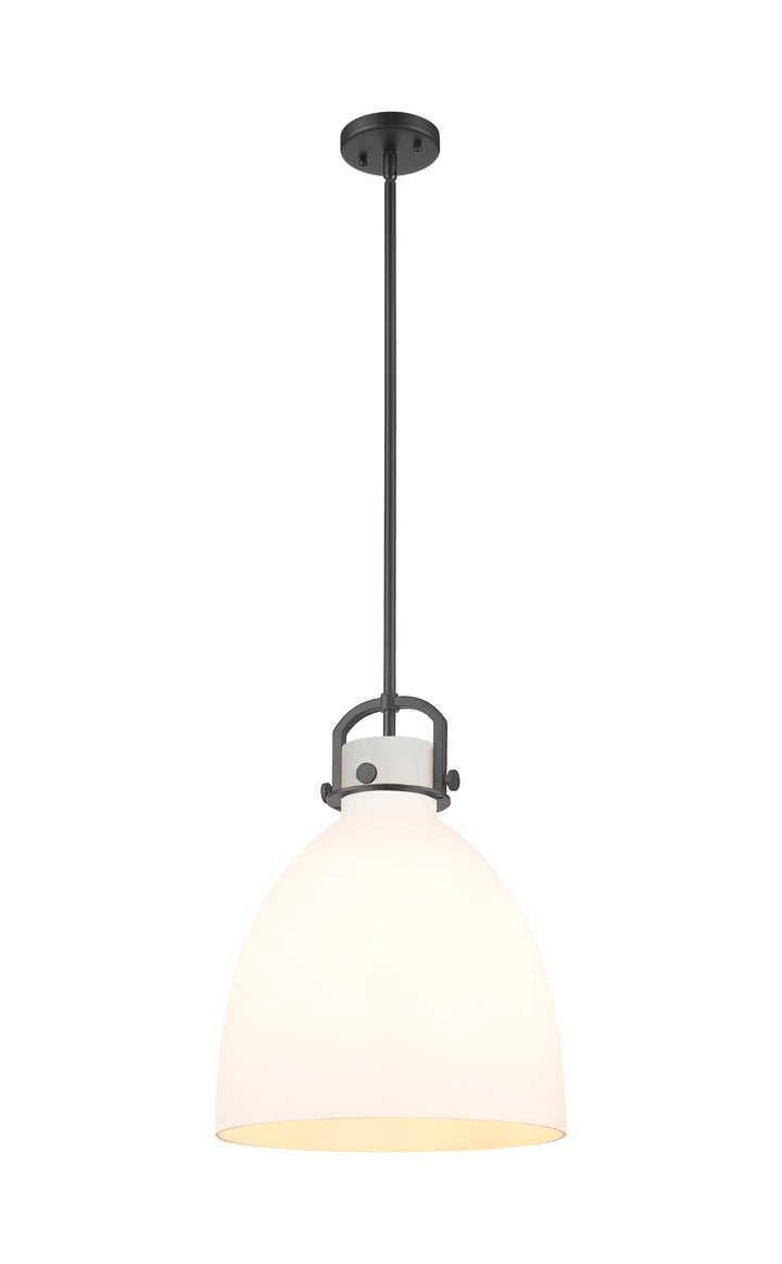 Innovations Lighting Newton Bell 14" Pendant - Matte Black Pendants Innovations Lighting White ; Glass Type: Frosted  