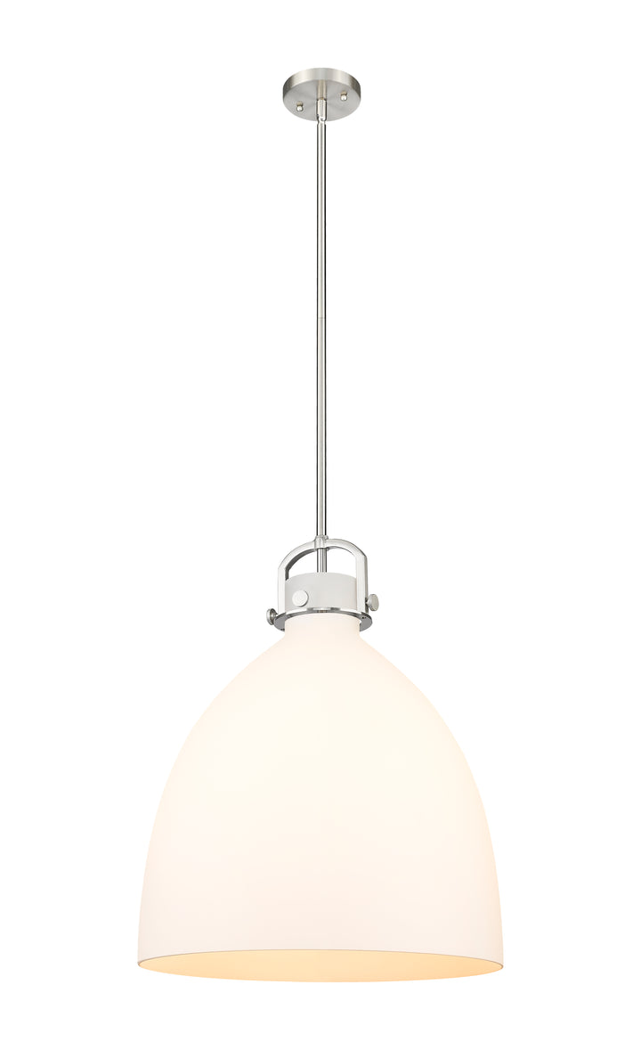 Innovations Lighting Newton Bell 18" Pendant - Satin Nickel Pendants Innovations Lighting White ; Glass Type: Frosted  