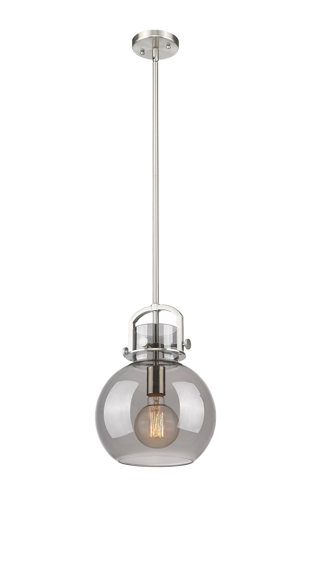 Innovations Lighting Newton Sphere 8" Mini Pendant - Brushed Satin Nickel Mini-Pendants Innovations Lighting Light Smoke ; Glass Type: Smoked  