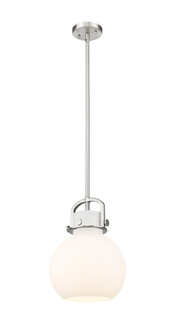 Innovations Lighting Newton Sphere 8" Mini Pendant - Brushed Satin Nickel Mini-Pendants Innovations Lighting White ; Glass Type: White  