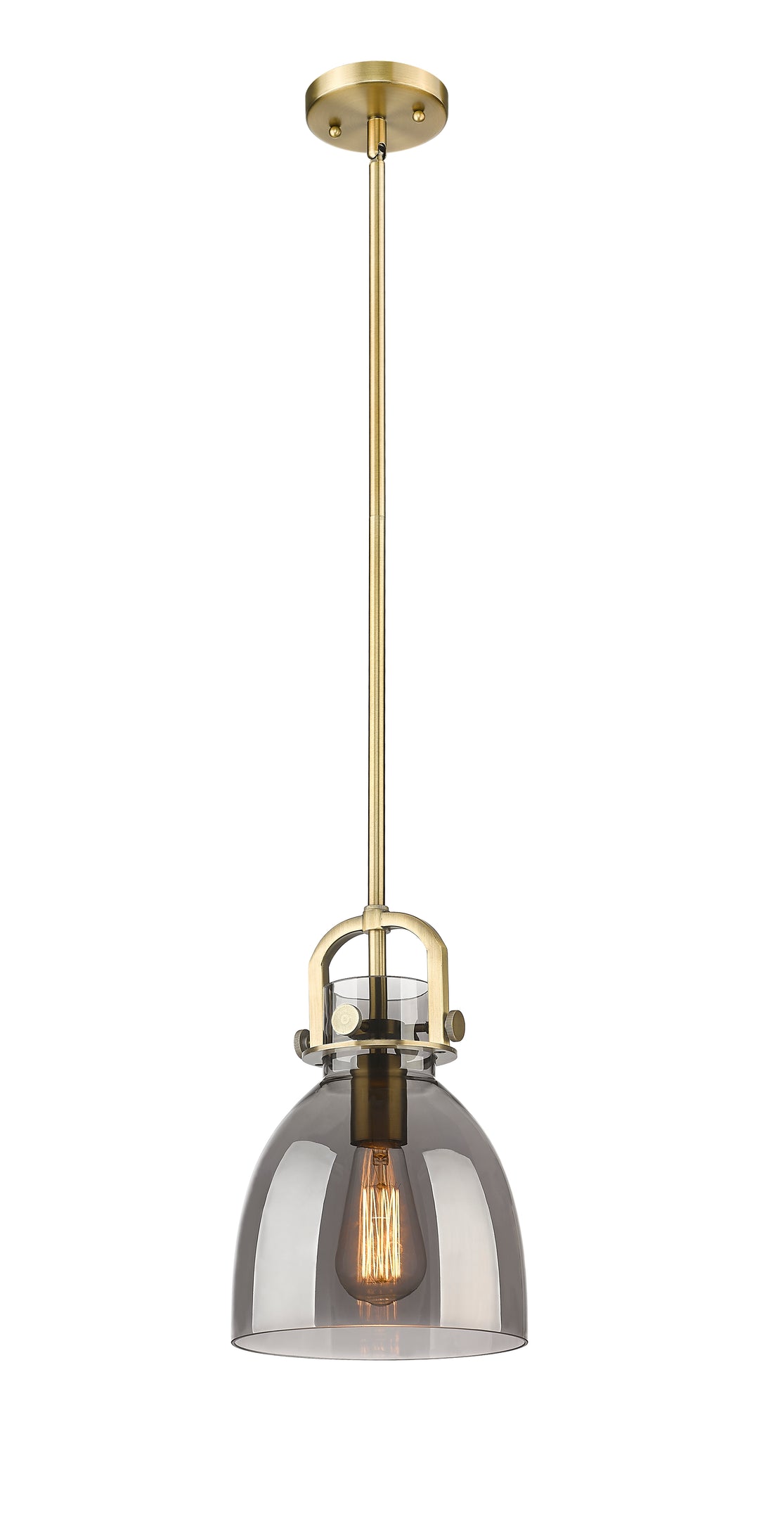 Innovations Lighting Newton Bell 8" Mini Pendant - Brushed Brass Mini-Pendants Innovations Lighting   