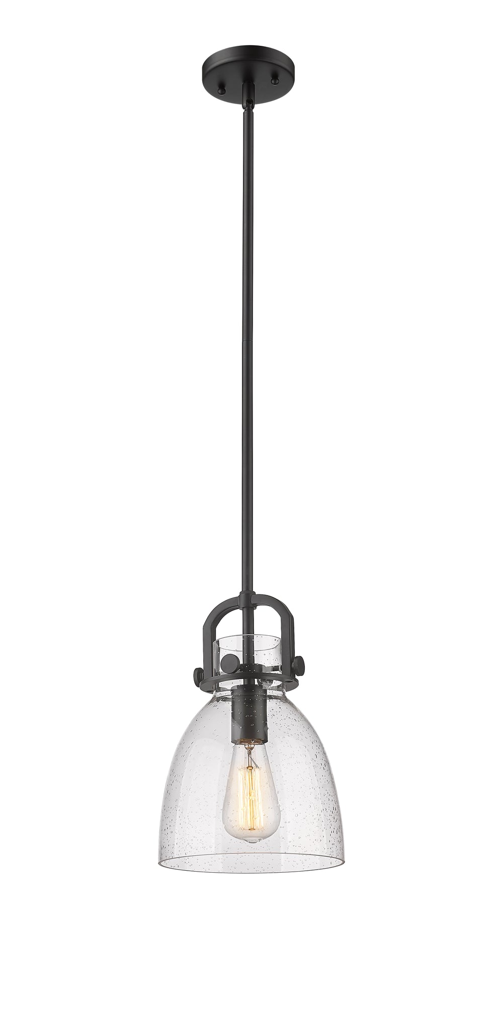 Innovations Lighting Newton Bell 8" Mini Pendant - Matte Black Mini-Pendants Innovations Lighting   