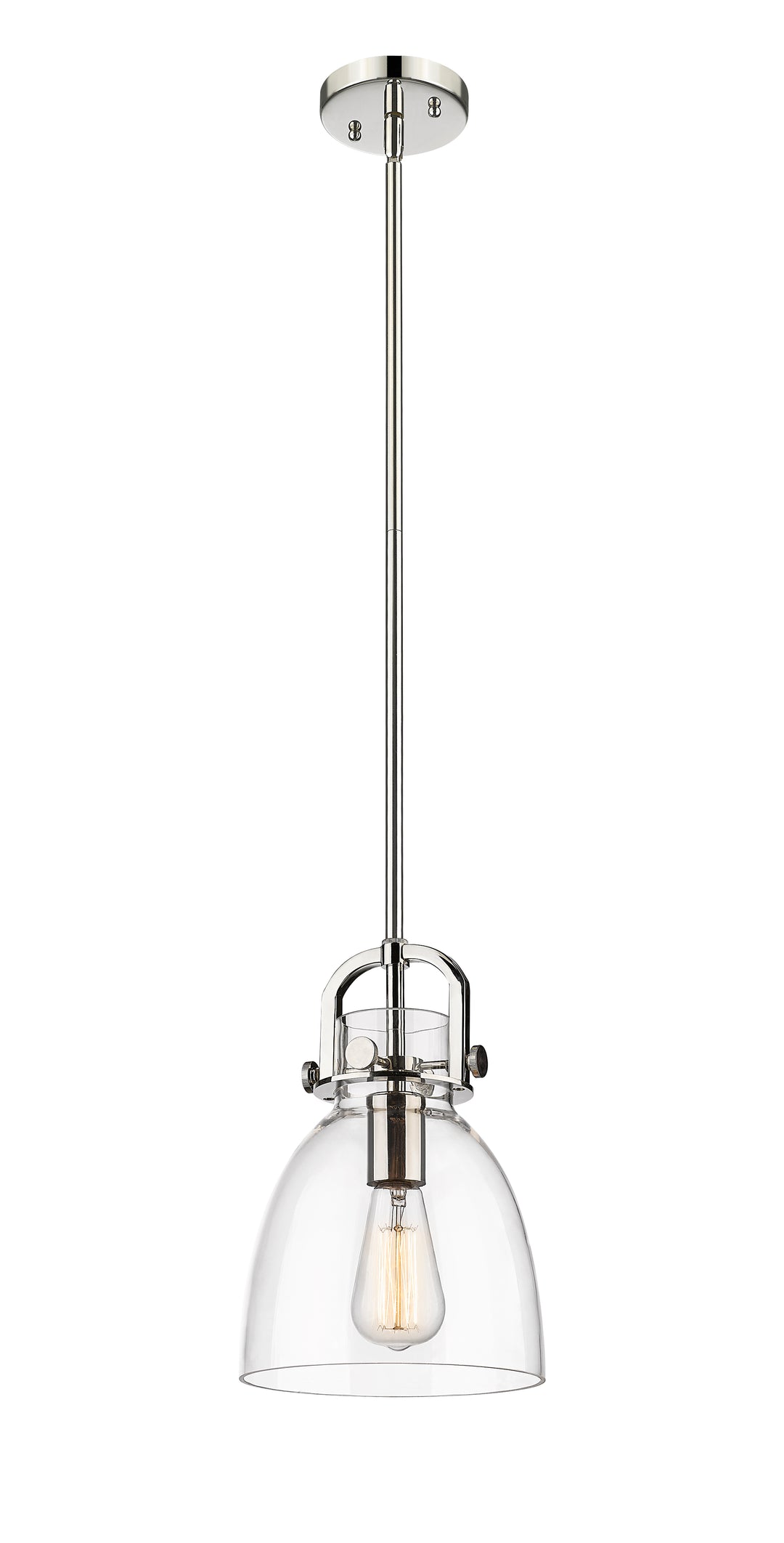 Innovations Lighting Newton Bell 8" Mini Pendant - Polished Nickel Mini-Pendants Innovations Lighting   