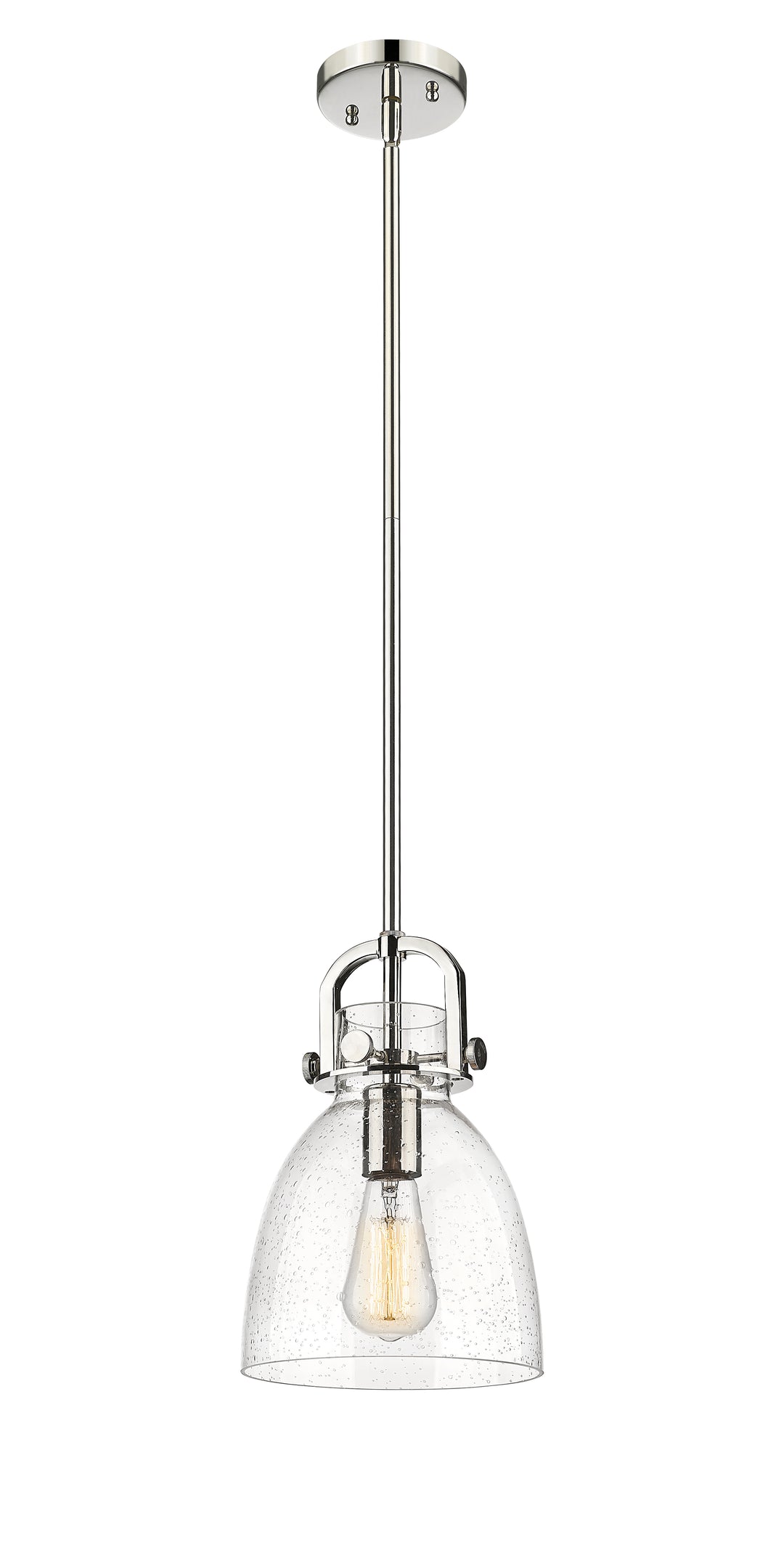 Innovations Lighting Newton Bell 8" Mini Pendant - Polished Nickel Mini-Pendants Innovations Lighting   