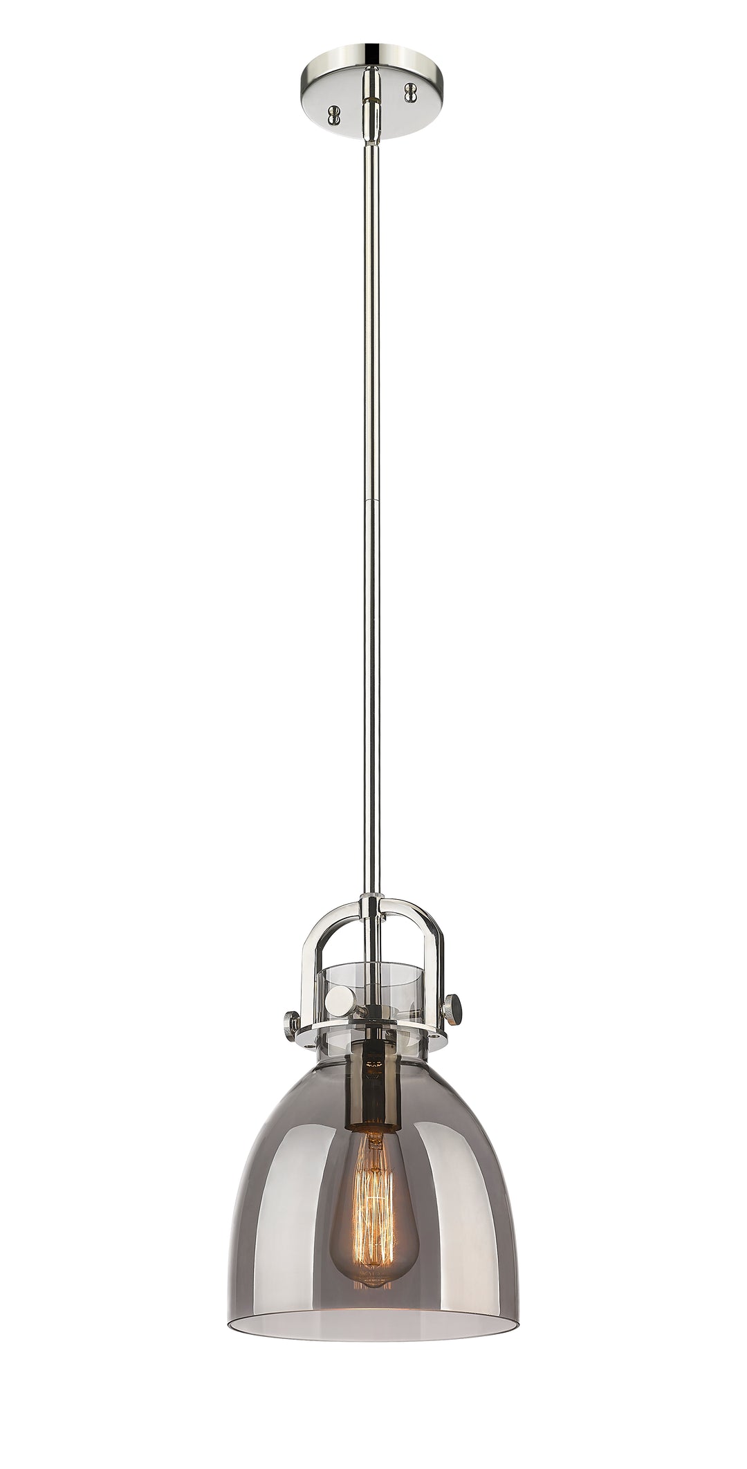 Innovations Lighting Newton Bell 8" Mini Pendant - Polished Nickel Mini-Pendants Innovations Lighting   