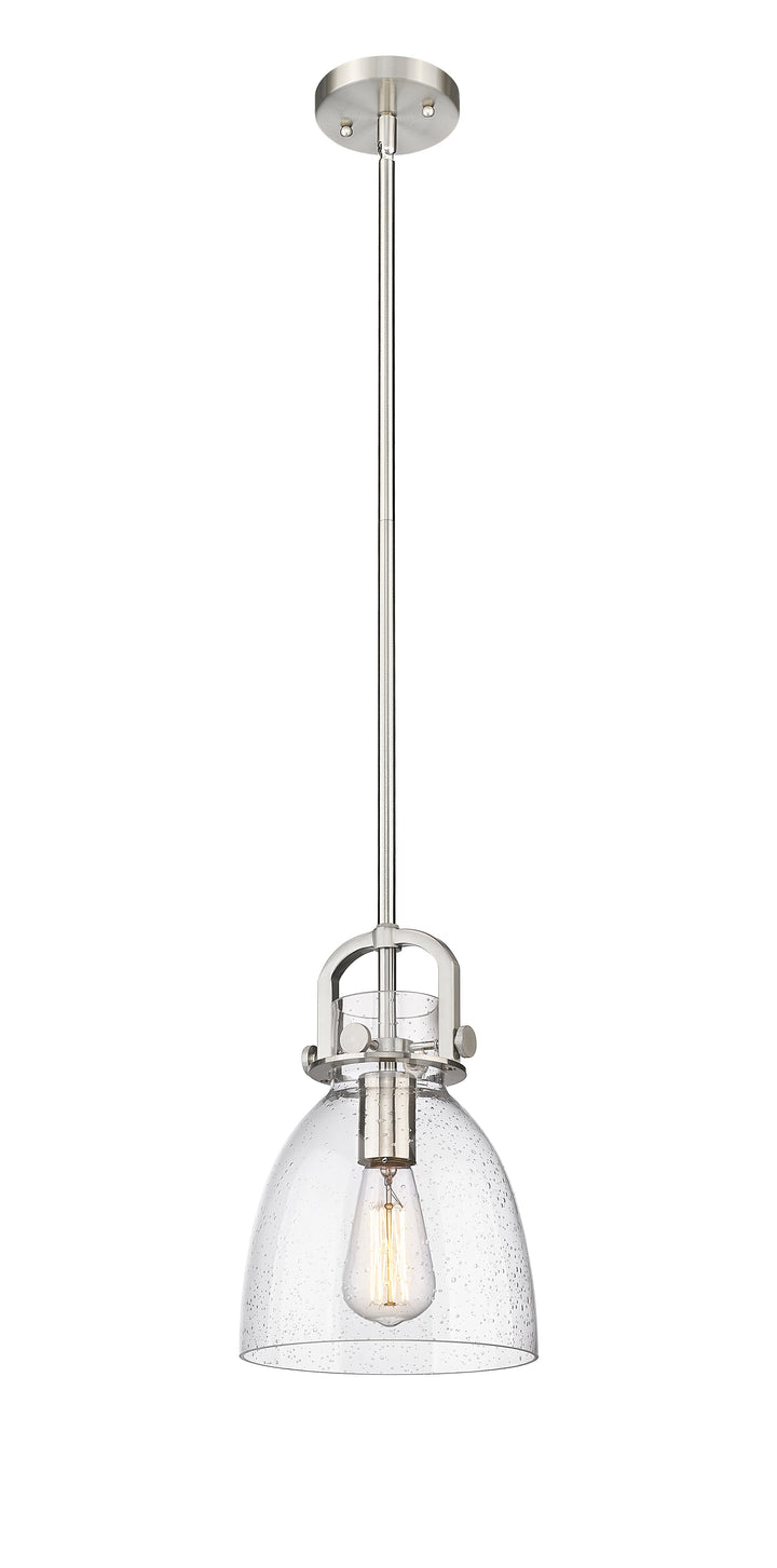 Innovations Lighting Newton Bell 8" Mini Pendant - Satin Nickel Mini-Pendants Innovations Lighting   