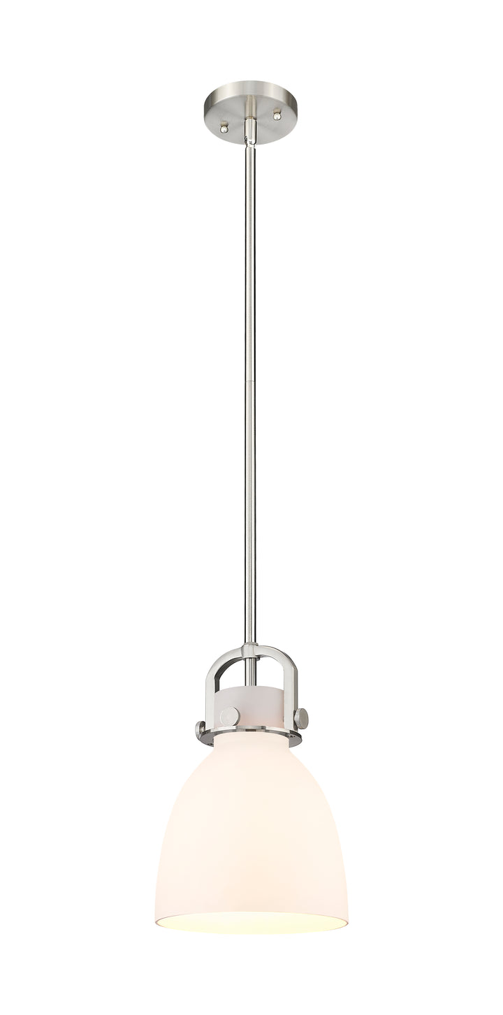 Innovations Lighting Newton Bell 8" Mini Pendant - Satin Nickel Mini-Pendants Innovations Lighting   