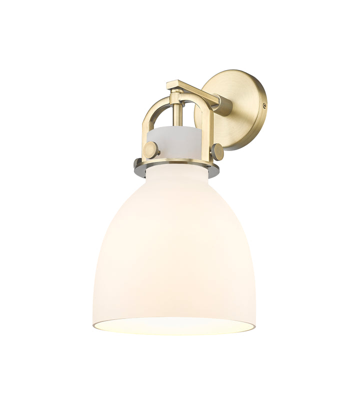 Innovations Lighting Newton Bell 8" Sconce - Brushed Brass Wall Sconces Innovations Lighting White ; Glass Type: Frosted  