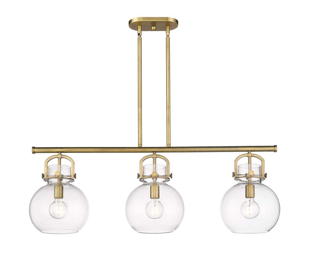 Innovations Lighting Newton Sphere 7" Island Light - Brushed Brass Linear Chandeliers Innovations Lighting   