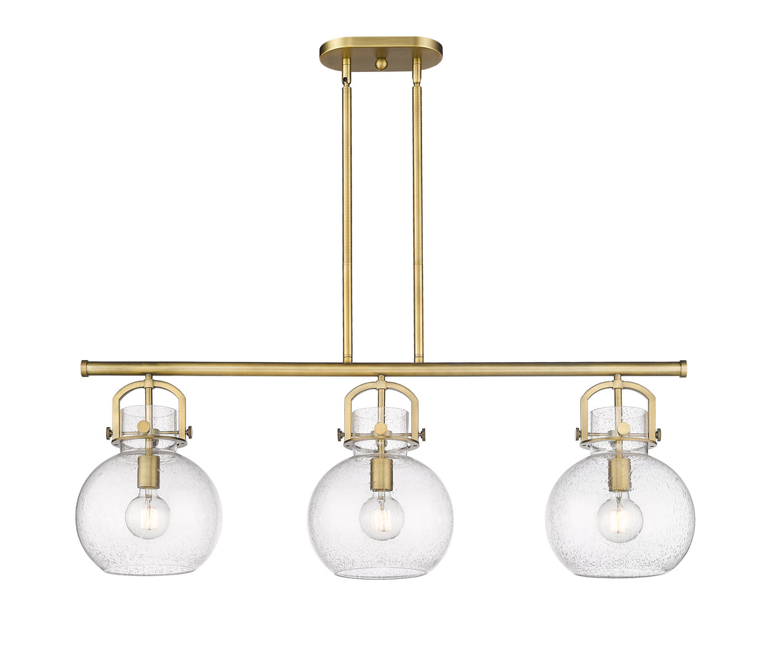 Innovations Lighting Newton Sphere 7" Island Light - Brushed Brass Linear Chandeliers Innovations Lighting   