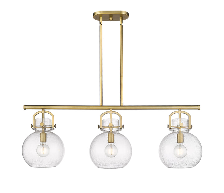 Innovations Lighting Newton Sphere 7" Island Light - Brushed Brass Linear Chandeliers Innovations Lighting   