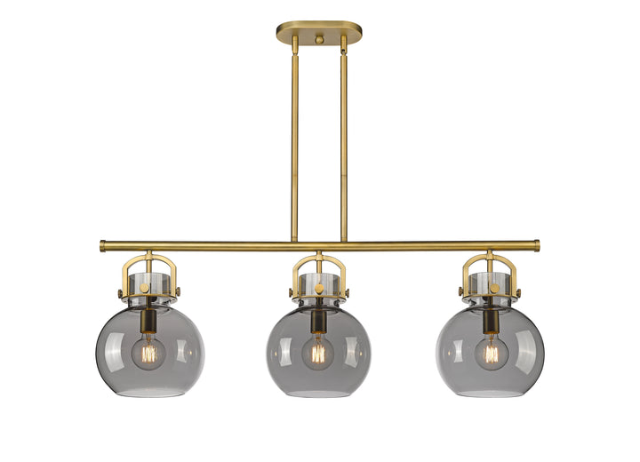 Innovations Lighting Newton Sphere 7" Island Light - Brushed Brass Linear Chandeliers Innovations Lighting   