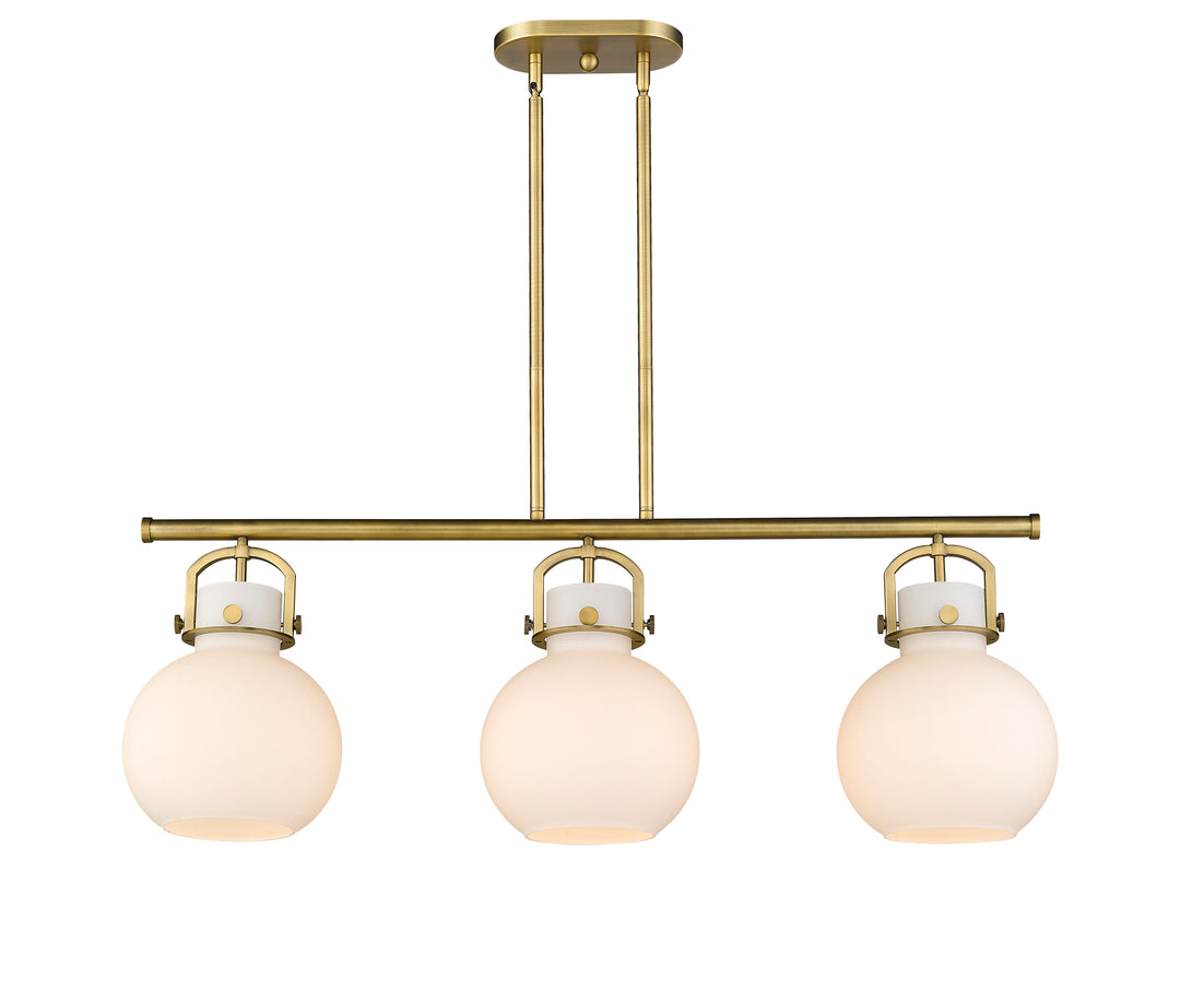 Innovations Lighting Newton Sphere 7" Island Light - Brushed Brass Linear Chandeliers Innovations Lighting   