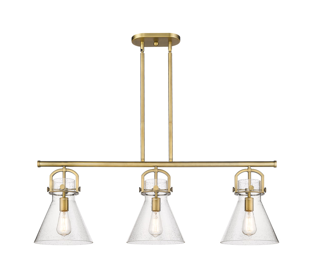 Innovations Lighting Newton Cone 7" Island Light - Brushed Brass Linear Chandeliers Innovations Lighting   