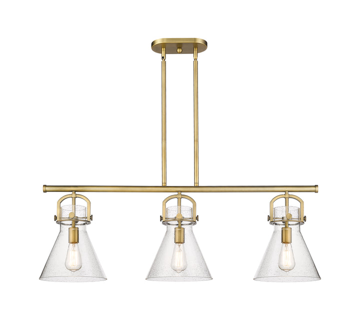 Innovations Lighting Newton Cone 7" Island Light - Brushed Brass Linear Chandeliers Innovations Lighting   