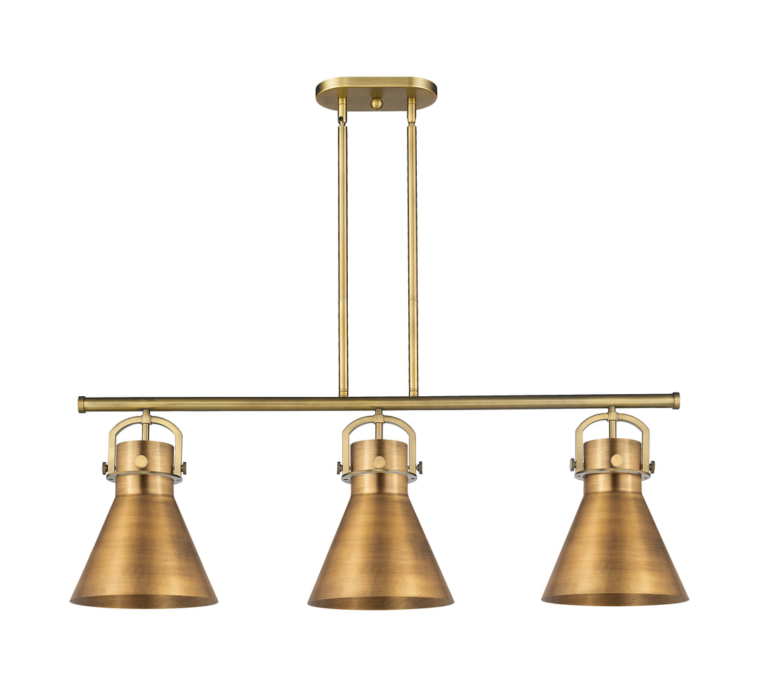 Innovations Lighting Newton Cone 10" Island Light - Brushed Brass Linear Chandeliers Innovations Lighting   