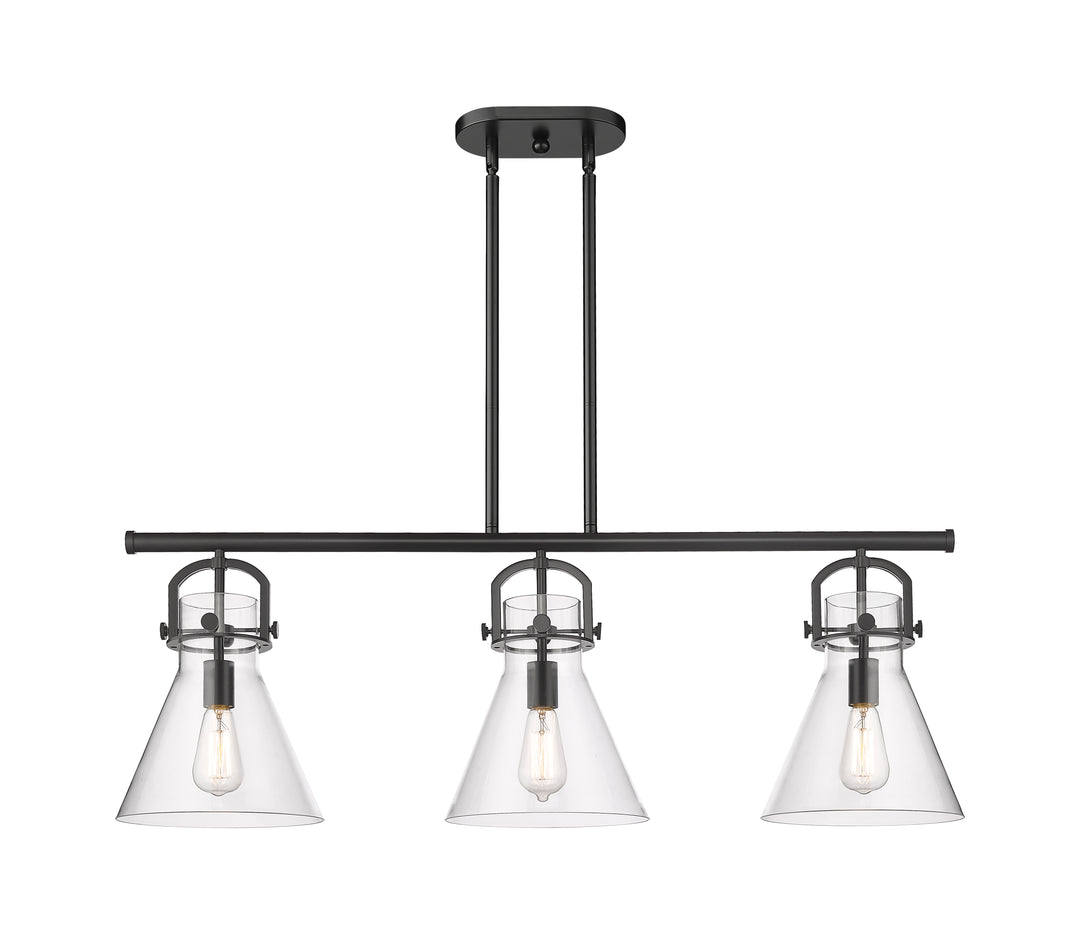 Innovations Lighting Newton Cone 7" Island Light - Matte Black Linear Chandeliers Innovations Lighting   