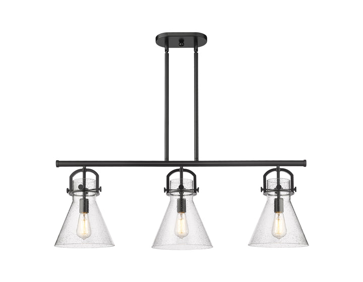 Innovations Lighting Newton Cone 7" Island Light - Matte Black Linear Chandeliers Innovations Lighting   