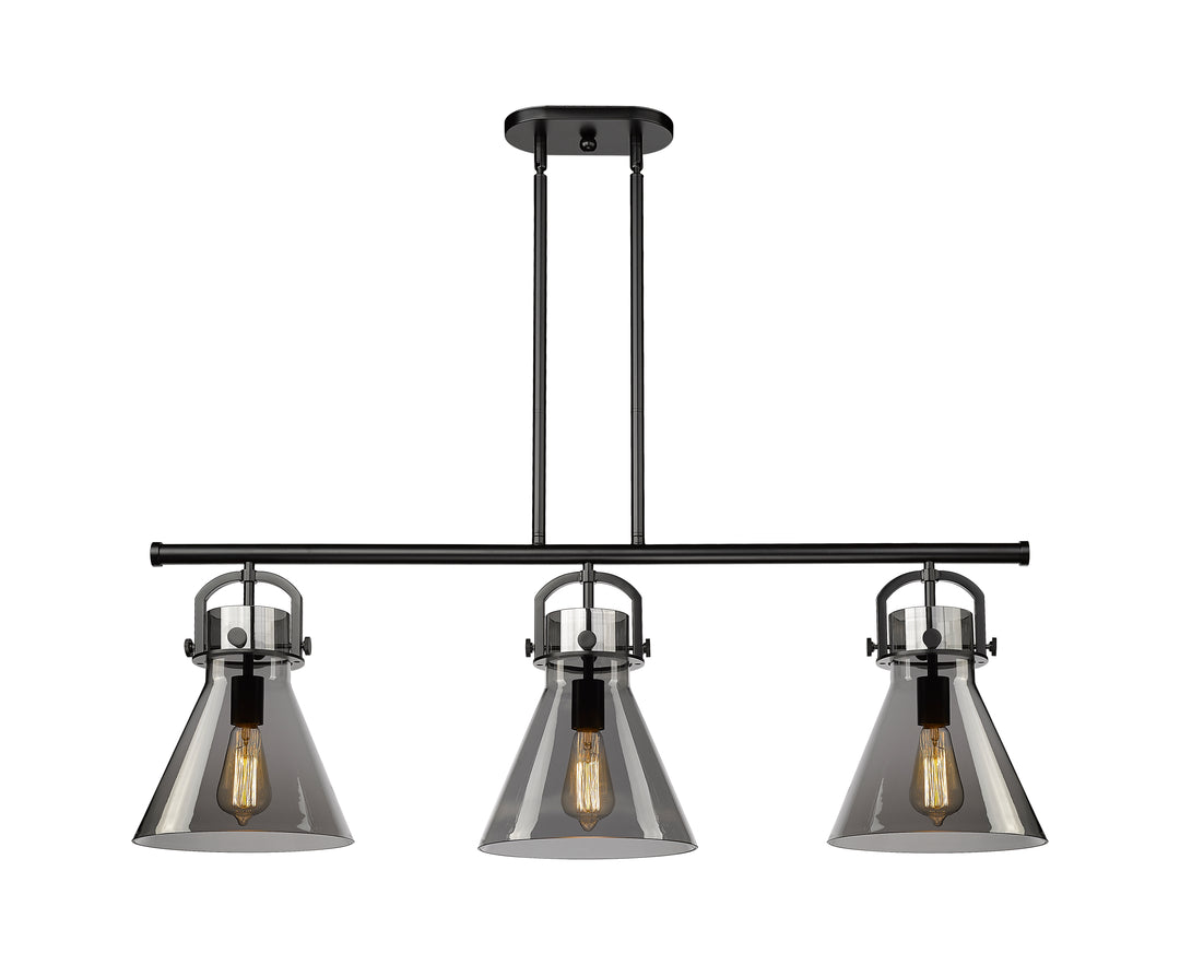 Innovations Lighting Newton Cone 7" Island Light - Matte Black Linear Chandeliers Innovations Lighting   