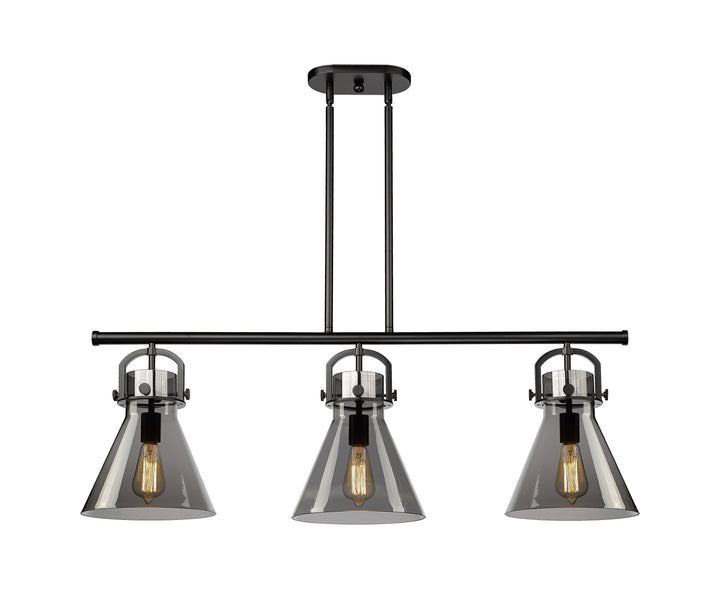 Innovations Lighting Newton Cone 7" Island Light - Matte Black Linear Chandeliers Innovations Lighting   