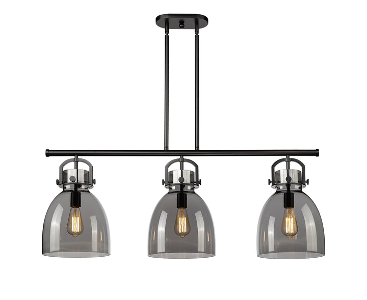 Innovations Lighting Newton Bell 7" Island Light - Matte Black Linear Chandeliers Innovations Lighting   