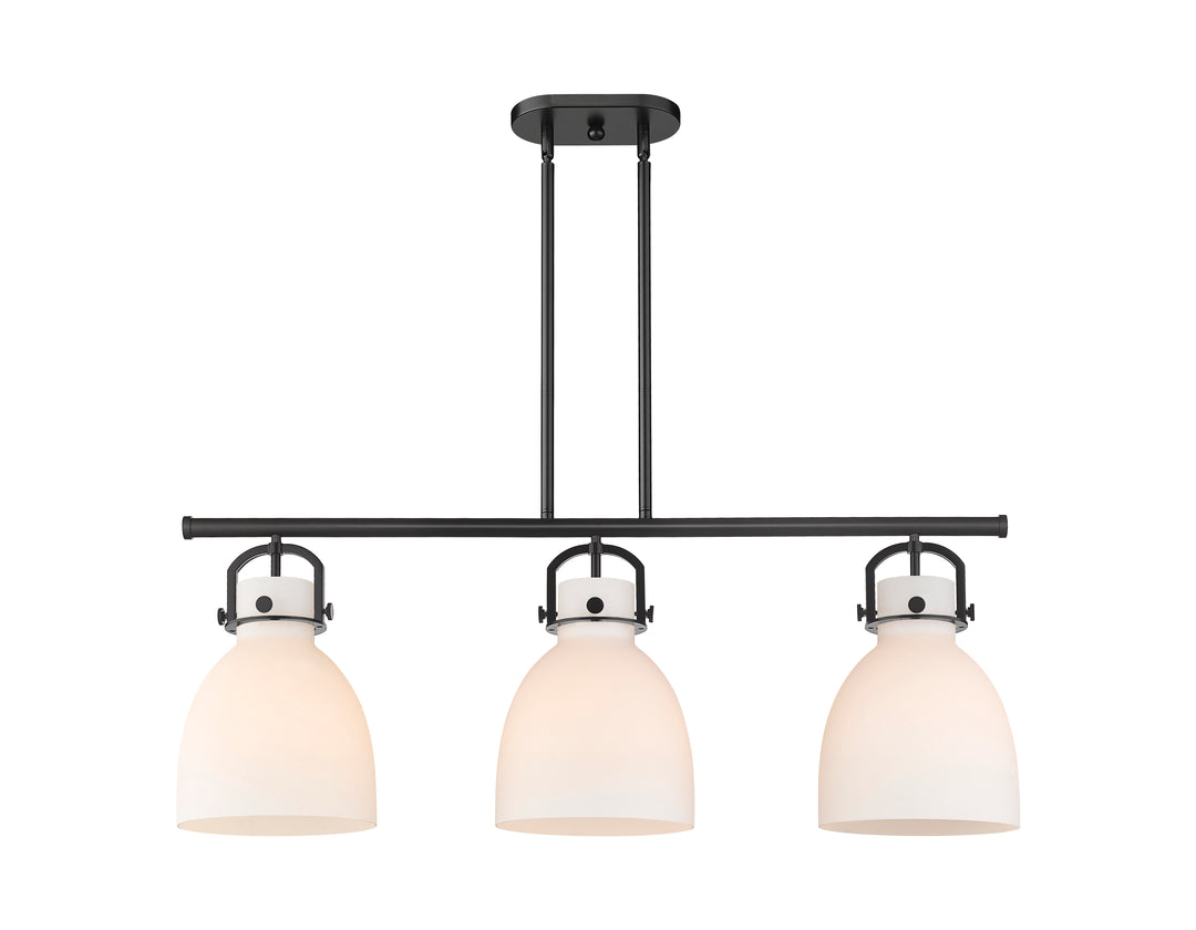 Innovations Lighting Newton Bell 7" Island Light - Matte Black Linear Chandeliers Innovations Lighting   