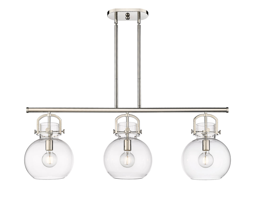 Innovations Lighting Newton Sphere 7" Island Light - Polished Nickel Linear Chandeliers Innovations Lighting   