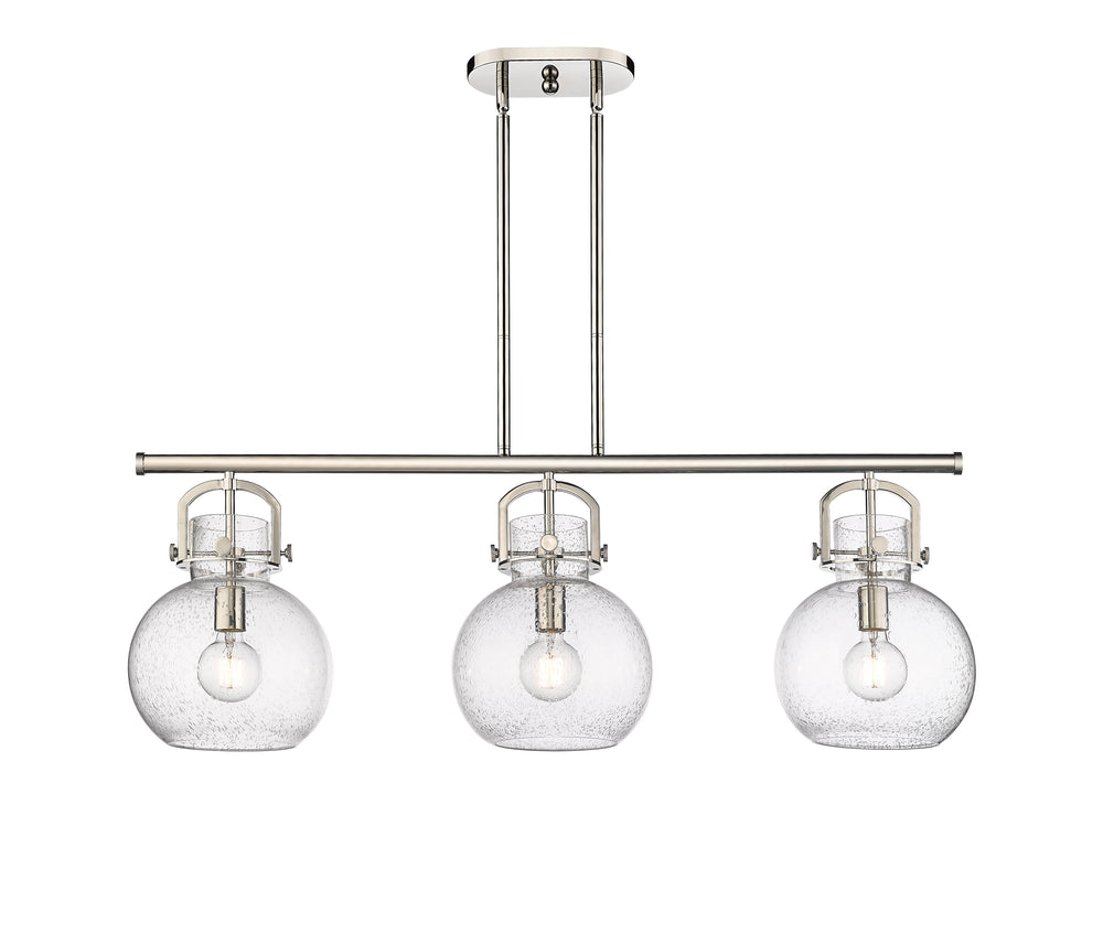 Innovations Lighting Newton Sphere 7" Island Light - Polished Nickel Linear Chandeliers Innovations Lighting   