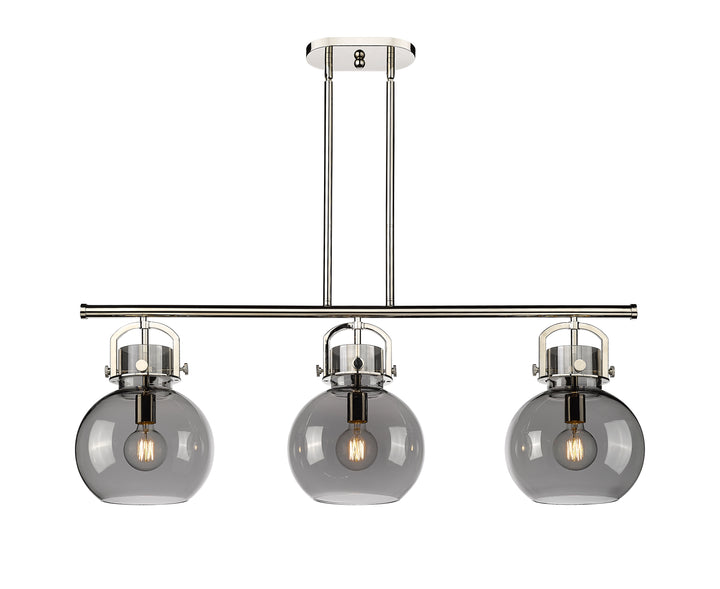 Innovations Lighting Newton Sphere 7" Island Light - Polished Nickel Linear Chandeliers Innovations Lighting   