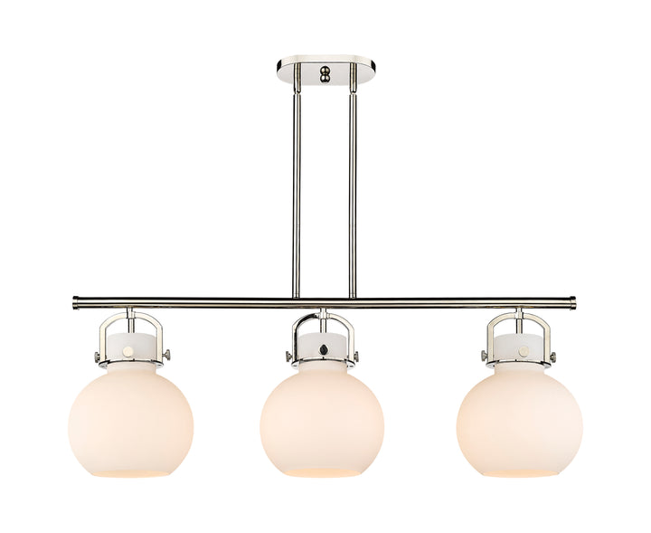 Innovations Lighting Newton Sphere 7" Island Light - Polished Nickel Linear Chandeliers Innovations Lighting   