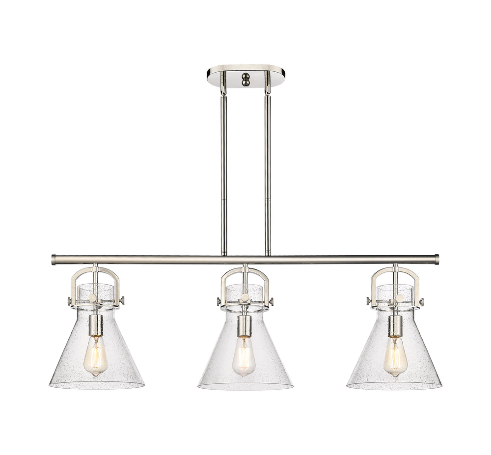 Innovations Lighting Newton Cone 7" Island Light - Polished Nickel Linear Chandeliers Innovations Lighting   