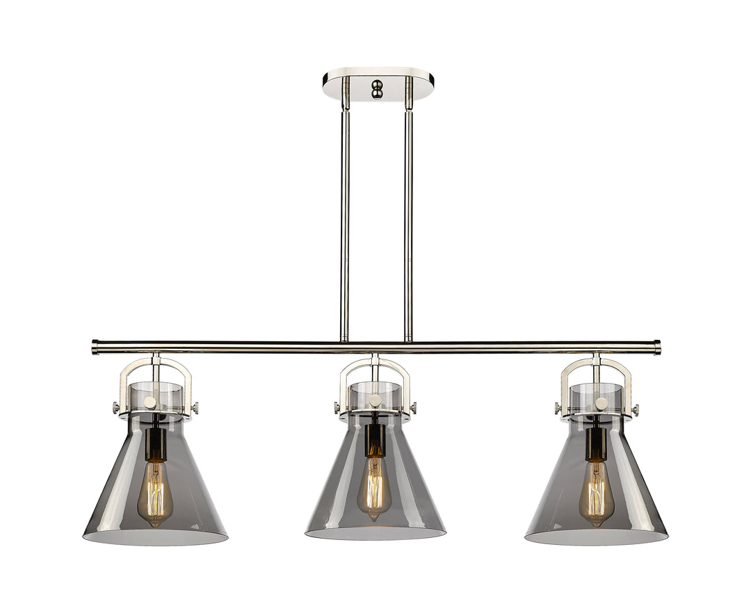 Innovations Lighting Newton Cone 7" Island Light - Polished Nickel Linear Chandeliers Innovations Lighting   